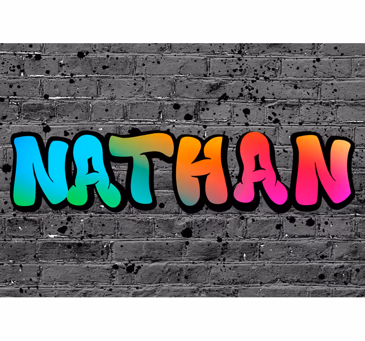 Mural de parede com frases arte de nome vibrante - TenStickers