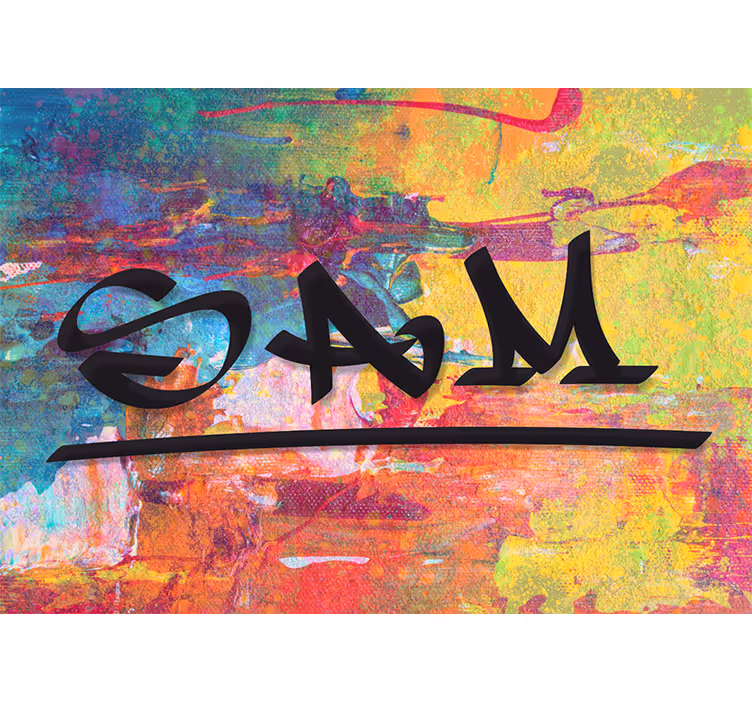 Mural de parede personalizável arte de nome colorida - TenStickers