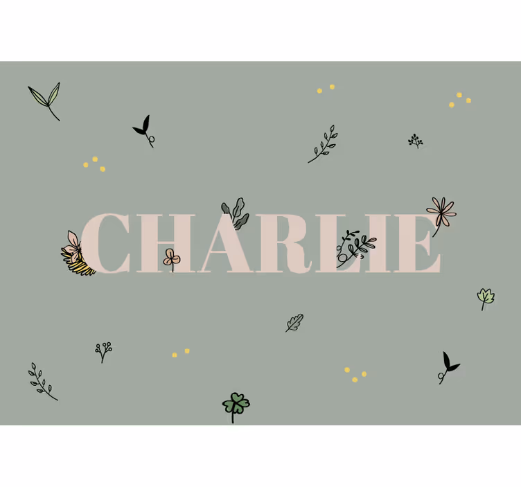 Fotomurais flores Nome com folhas - TenStickers
