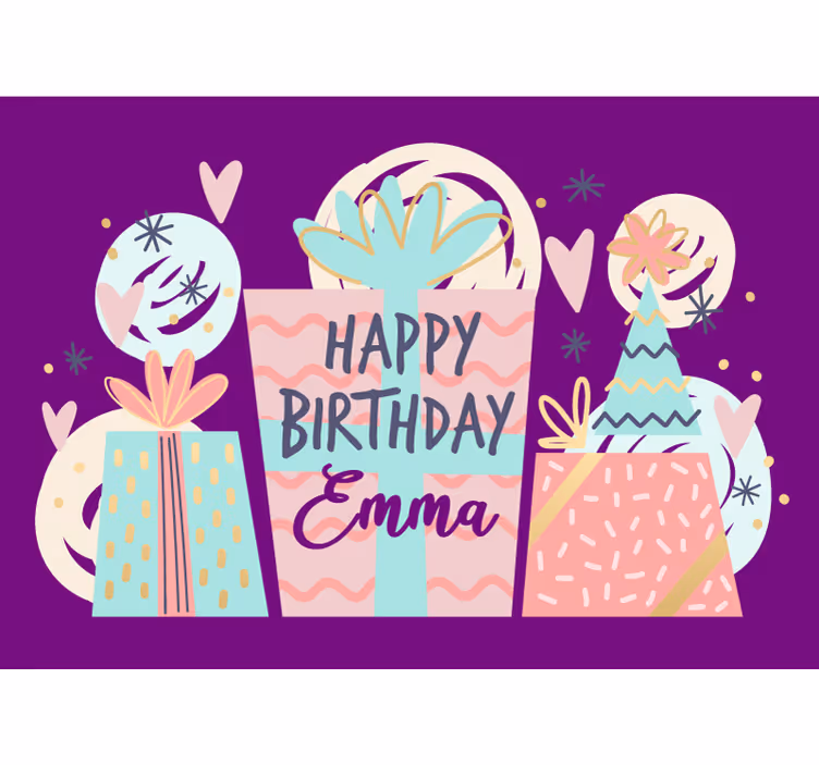Mural de parede com frases para celebração de aniversário - TenStickers