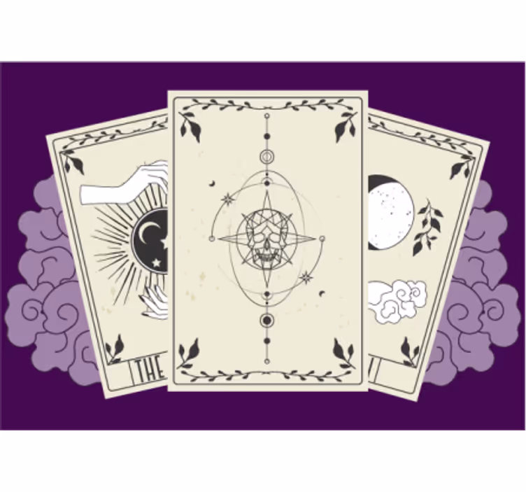 Mural de parede com frases resumo de cartas de tarô - TenStickers