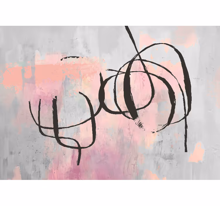 Mural de parede abstrato linhas curvas dinâmicas - TenStickers