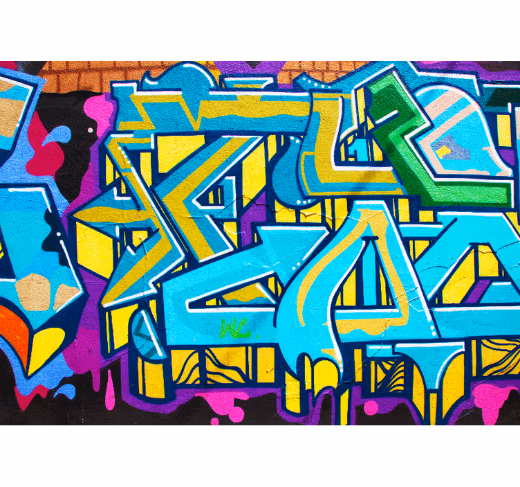 Mural de parede de arte urbana expressão urbana vibrante - TenStickers