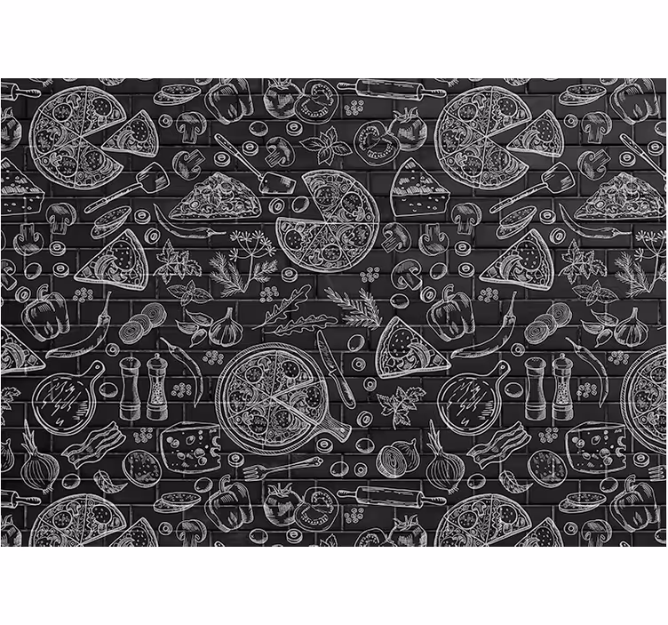 Mural de parede cozinha ilustração de delícias culinárias - TenStickers
