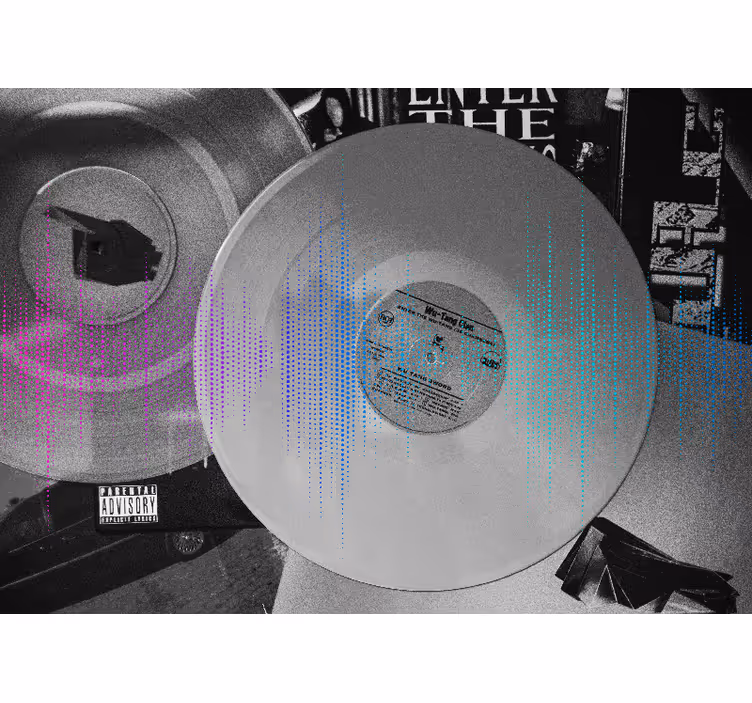 Mural de parede música ondas sonoras de vinil - TenStickers