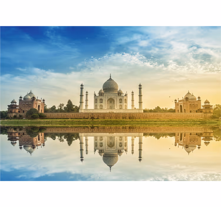 Fotomurais cidades e países reflexão do taj mahal - TenStickers
