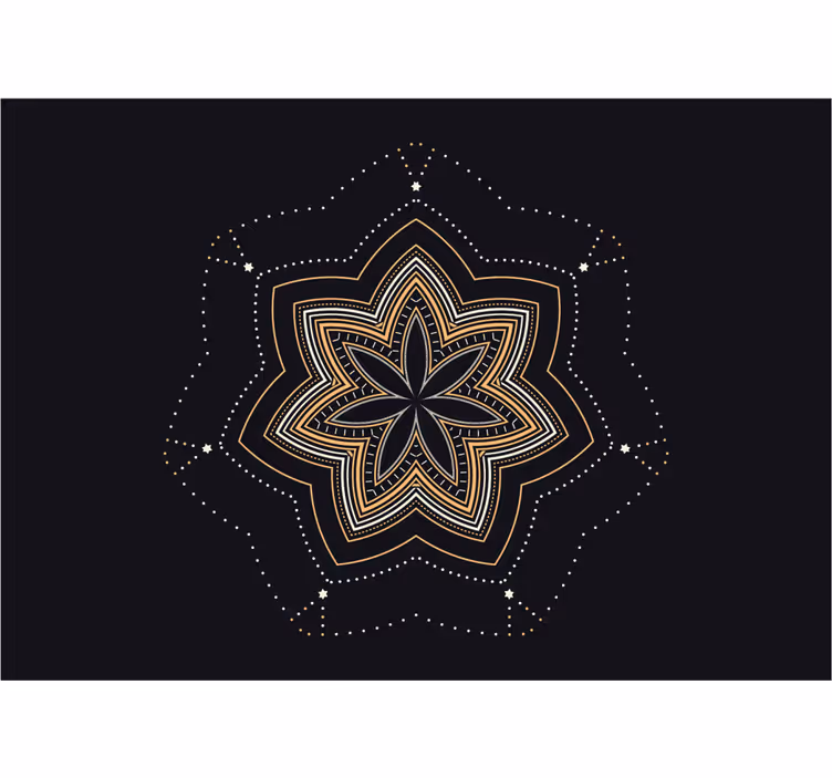 Mural de parede mandalas padrão de estrela intrincado - TenStickers