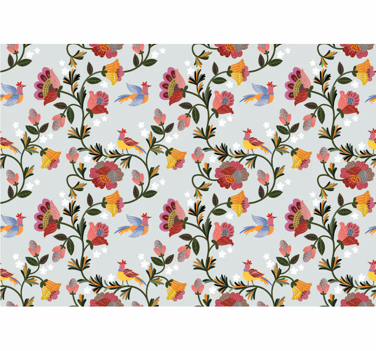 Fotomurais flores padrão floral colorido - TenStickers
