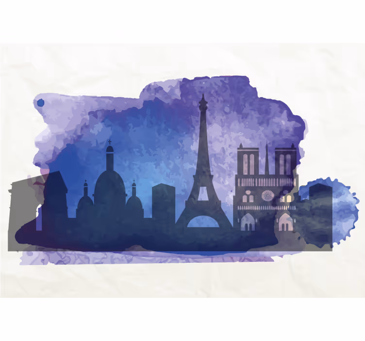 Fotomurais cidades e países silhueta do horizonte de paris - TenStickers
