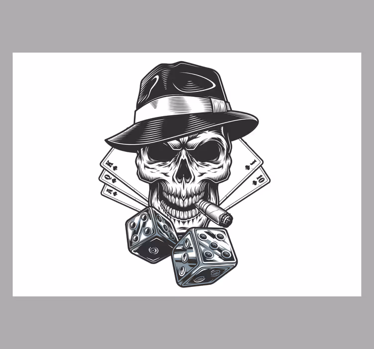 Mural de parede música caveira com dados - TenStickers