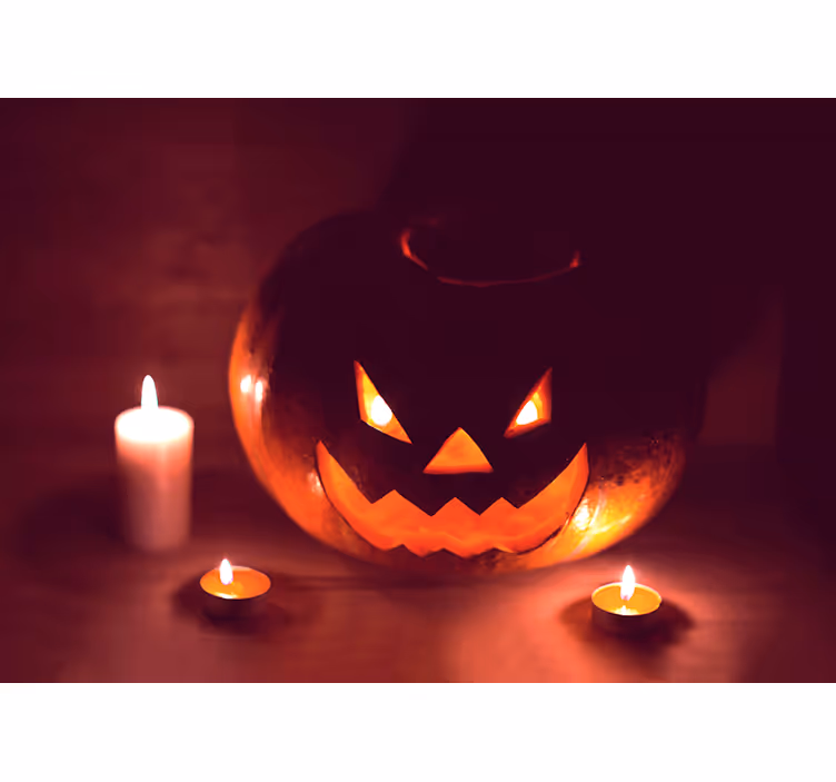 Mural de parede halloween brilho assustador de abóbora - TenStickers