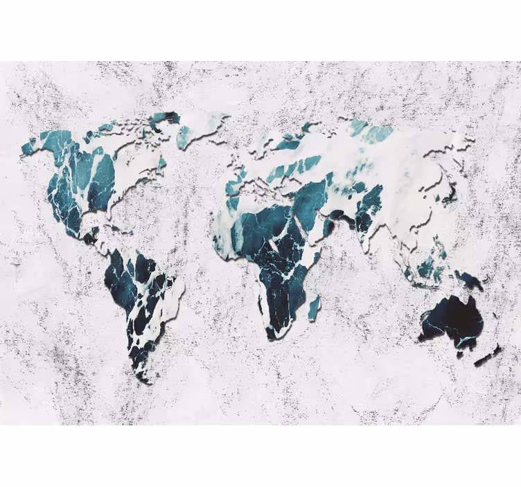 Mural de parede mapa mundial mapa mundial estilizado - TenStickers