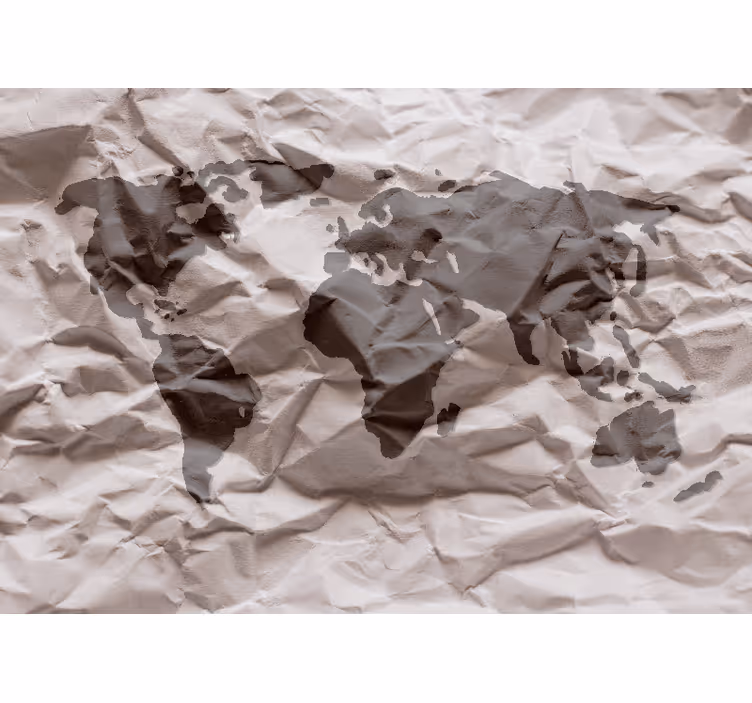 Mural de parede mapa mundial contorno geográfico do mundo - TenStickers