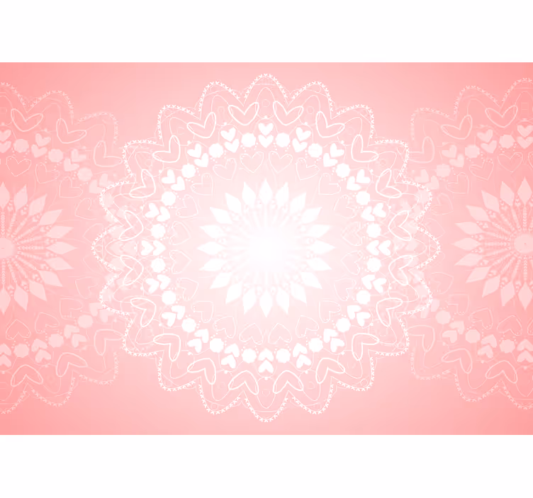 Mural de parede amor desenho de mandala de coração - TenStickers