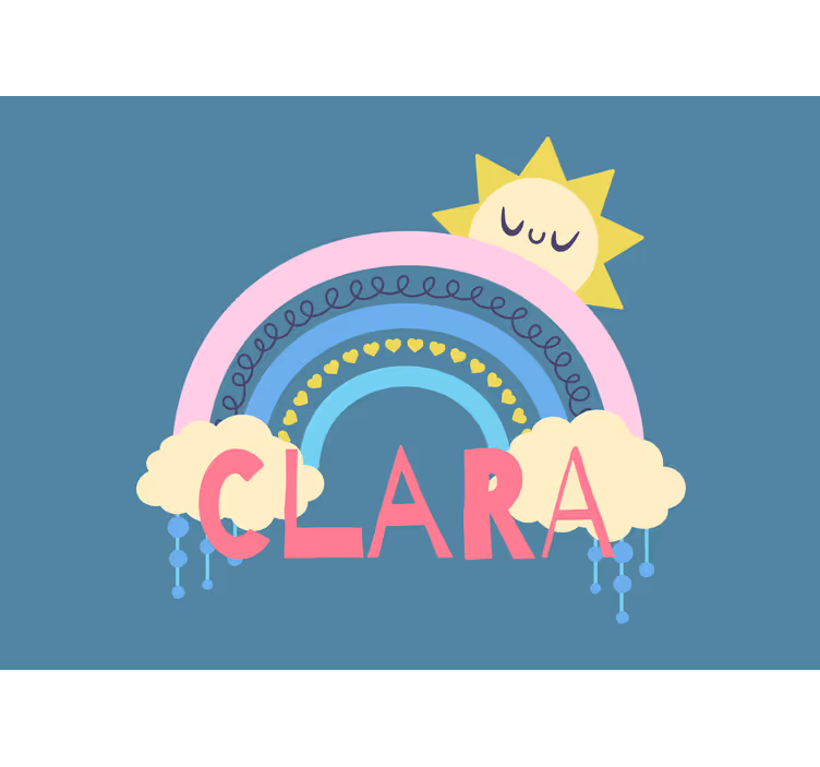Mural de parede infantil tema arco-Íris alegre - TenStickers