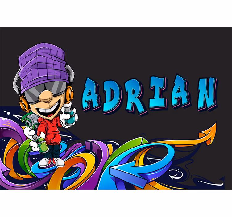 Mural de parede de arte urbana personagem de desenho animado - TenStickers