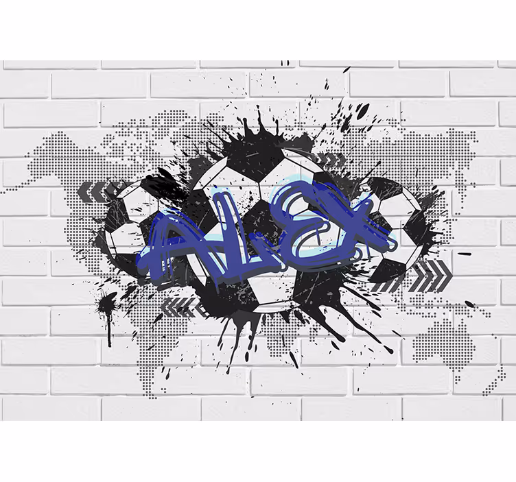Mural de parede de arte urbana grafite de futebol - TenStickers