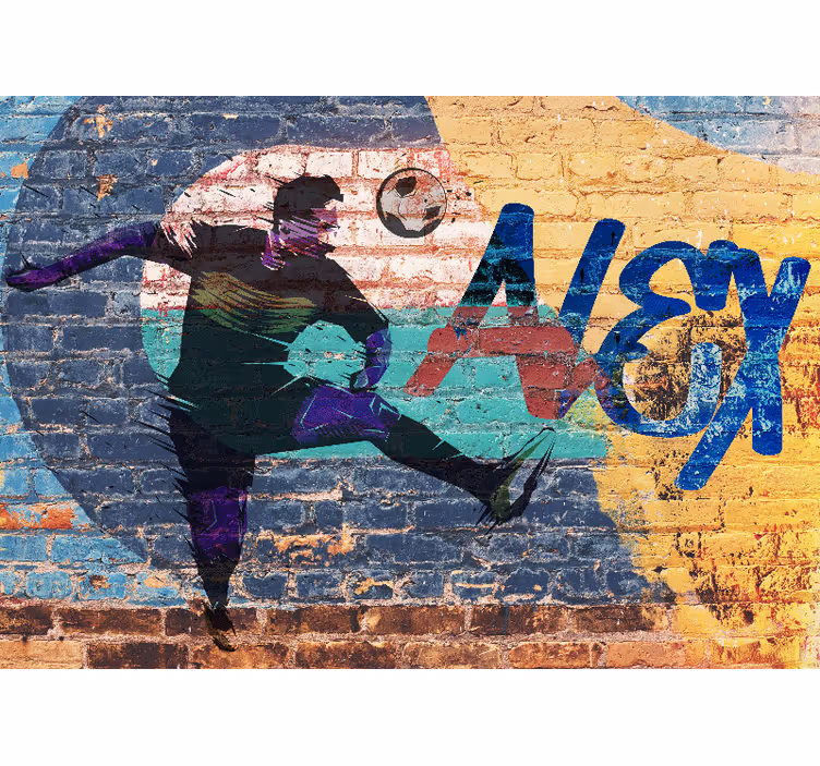 Murais de Parede Grafite de futebol colorido - TenStickers