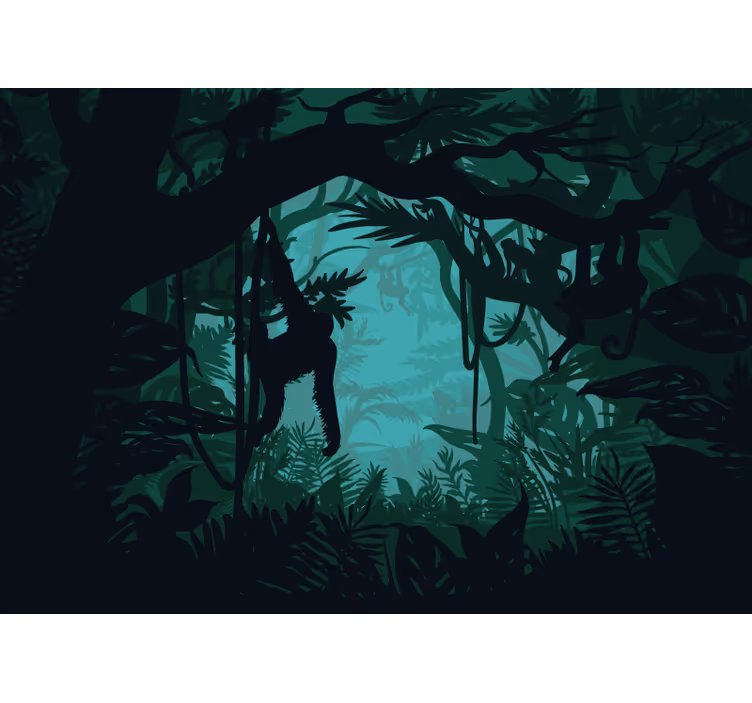 Fotomural selva cenário de floresta exuberante - TenStickers