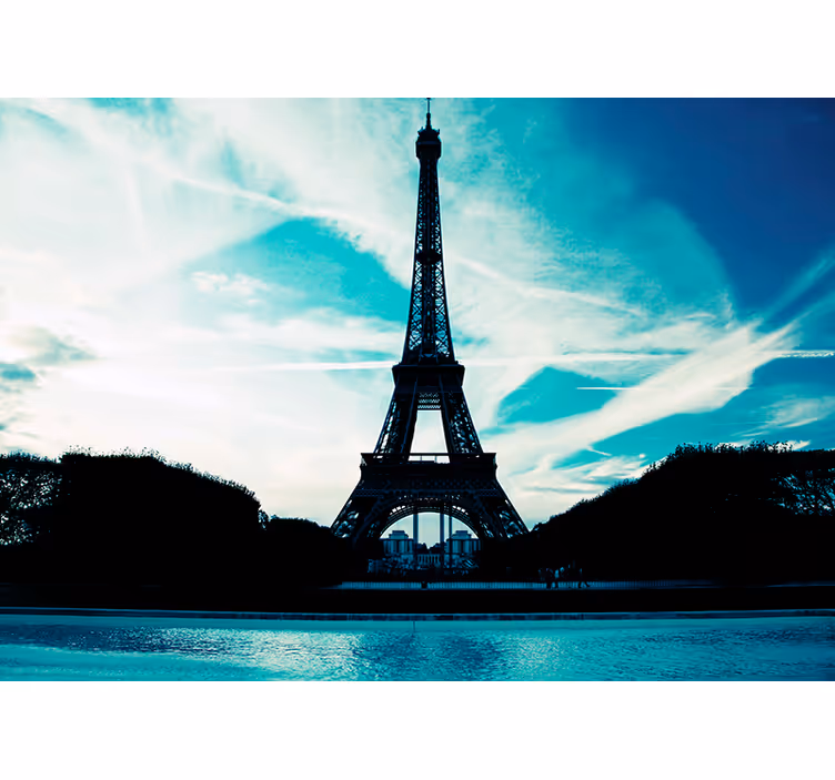 Mural de parede Paris contorno da torre eiffel - TenStickers