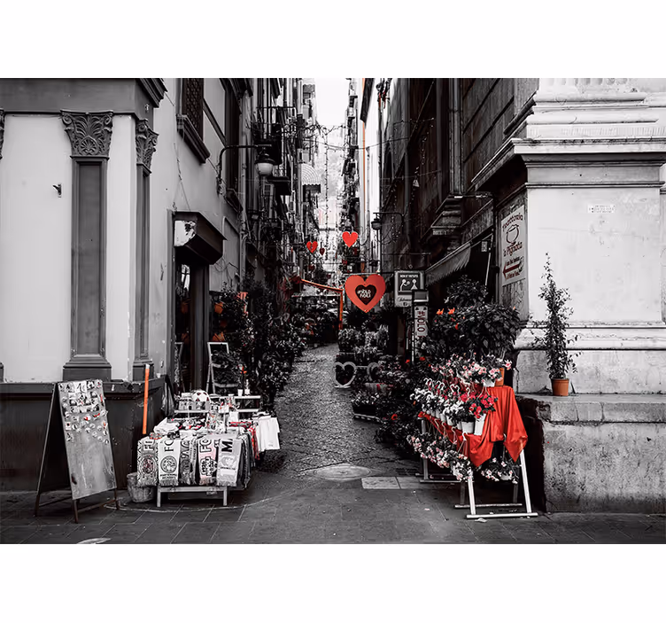 Fotomurais cidades e países flores de rua encantadoras - TenStickers