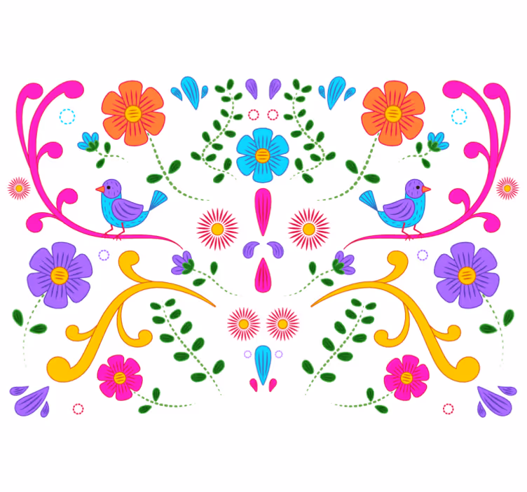 Mural de parede flores design floral colorido - TenStickers