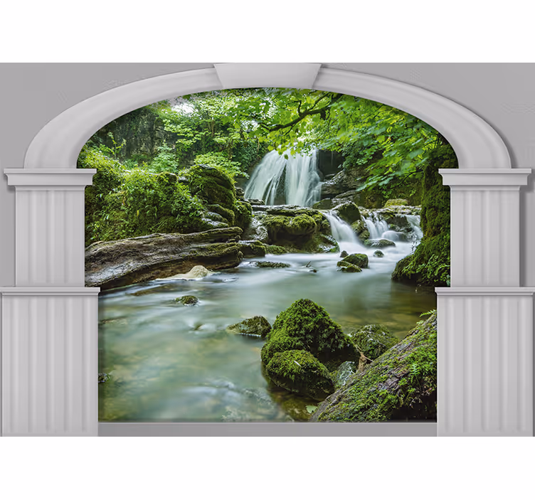 Mural de parede natureza cena de cachoeira suave - TenStickers