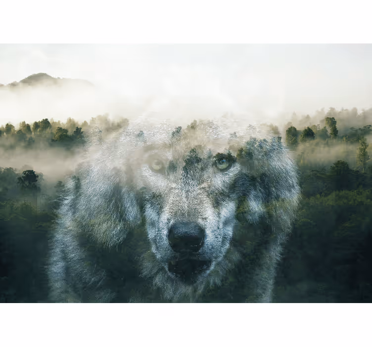 Mural de parede animais retrato de lobo regal - TenStickers