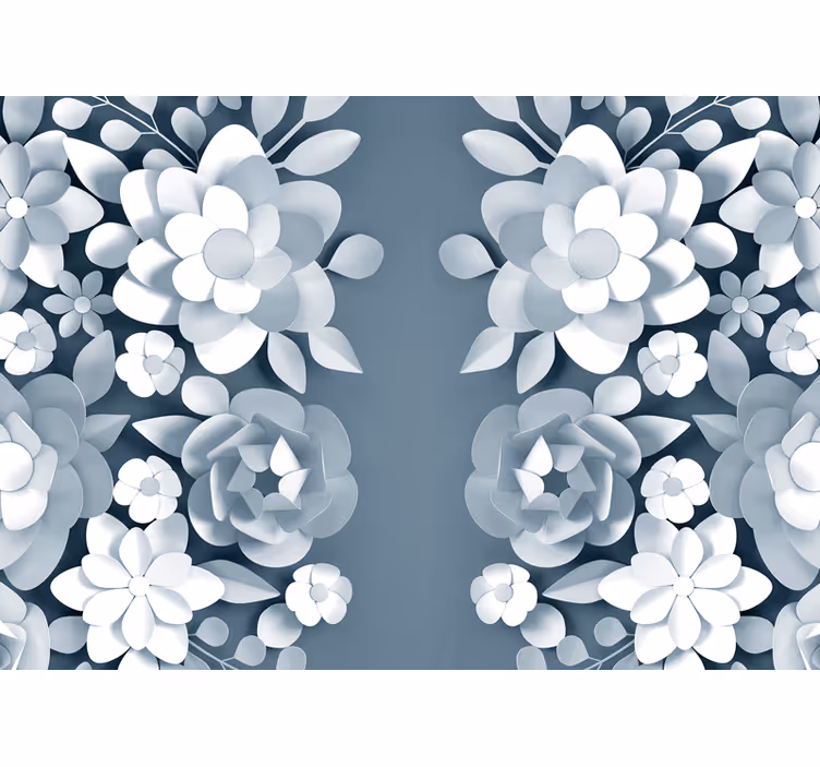 Fotomurais flores com motivos botânicos elegantes - TenStickers