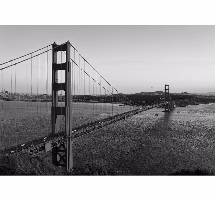 Fotomurais cidades e países Portão dourado preto e branco - TenStickers