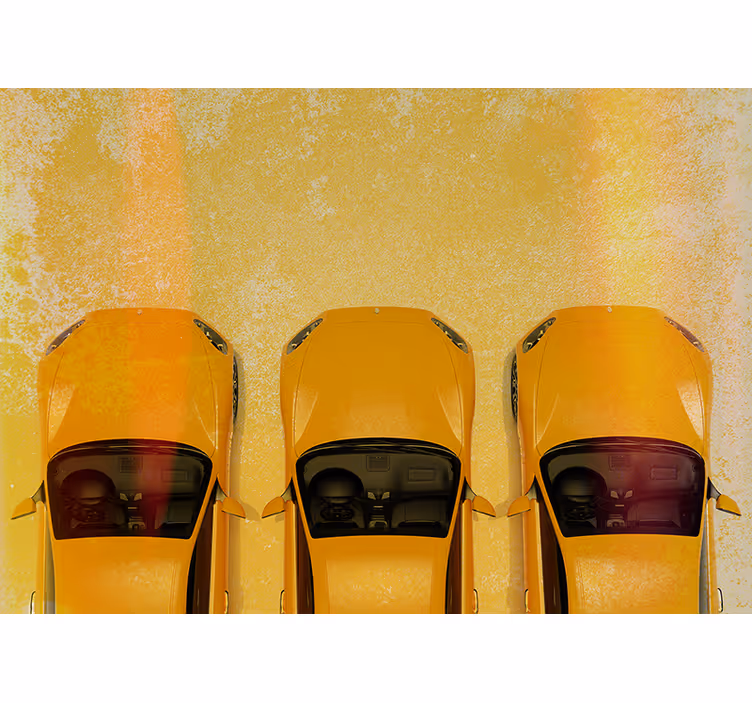 Mural de parede veículos carros esportivos amarelos - TenStickers