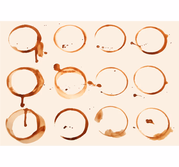 Mural de parede cozinha padrões de anéis de café - TenStickers