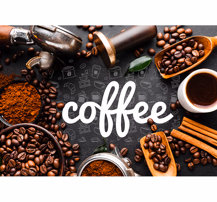 Mural de parede com frases inspiração para café - TenStickers