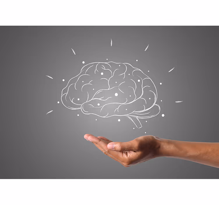 Mural de parede com frases visualização do conceito cerebral - TenStickers