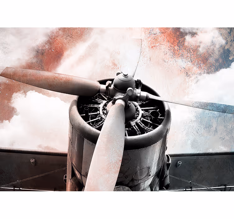Mural de parede veículos hélice de aeronave vintage - TenStickers
