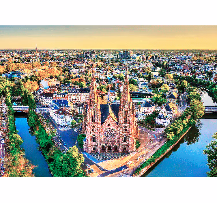 Fotomurais cidades e países vista aérea da catedral - TenStickers