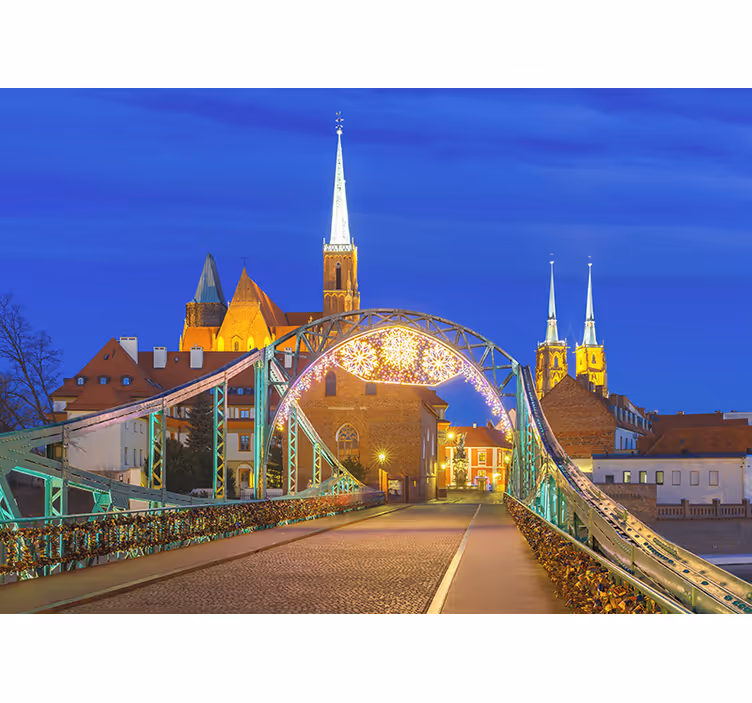 Fotomurais cidades e países vista da ponte histórica - TenStickers