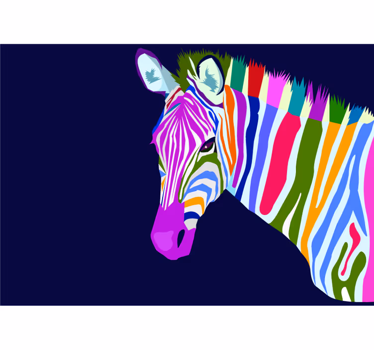 Mural de parede animais zebra multicolorida - TenStickers