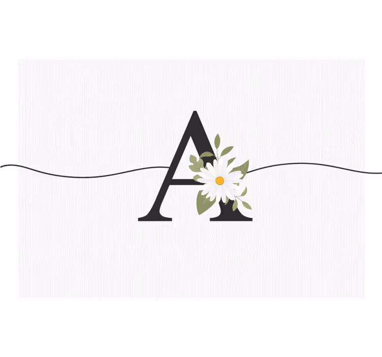Fotomurais flores Margarida inicial personalizada - TenStickers