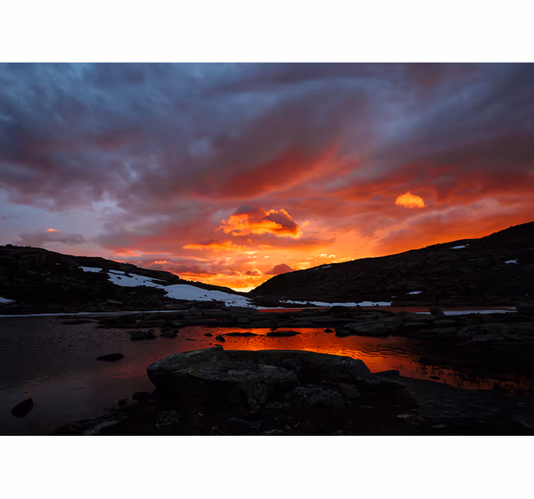 Fotomurais de paisagens reflexo deslumbrante do pôr do sol - TenStickers