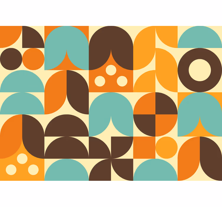 fotomural de parede vintage de 70 formas abstratas geomé - TenStickers
