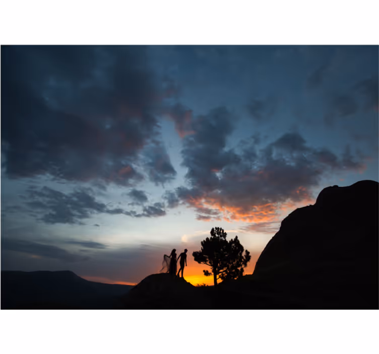 Fotomurais de paisagens silhueta ao pôr do sol - TenStickers