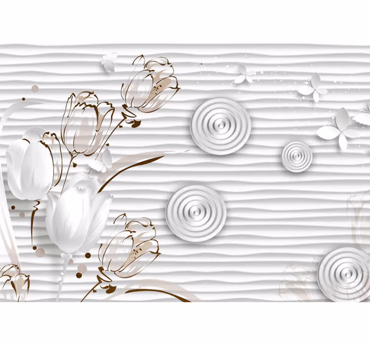 Fotomurais flores tulipas brancas elegantes - TenStickers