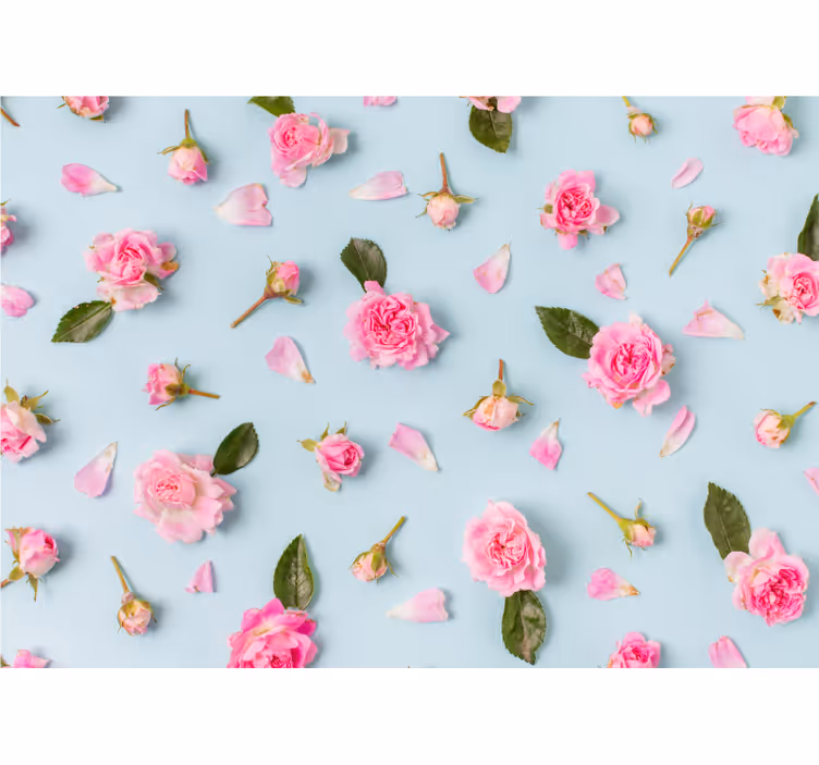 Fotomurais flores rosas coladas na superfície - TenStickers
