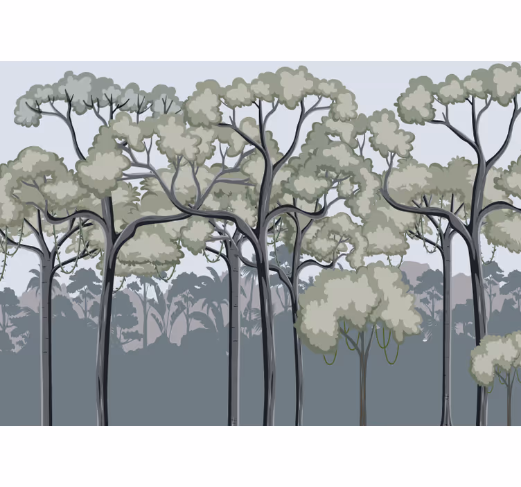 Mural de parede bosques dossel de árvores sereno - TenStickers