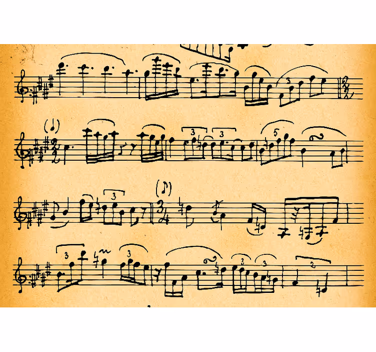 Mural de parede música com padrões de partituras - TenStickers