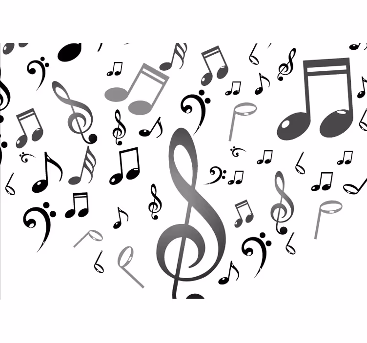 Mural de parede música com motivo de notas musicais - TenStickers