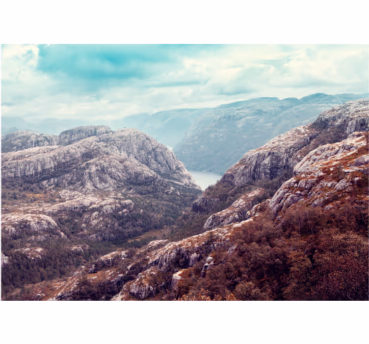 Fotomurais de paisagens vista de terreno montanhoso - TenStickers