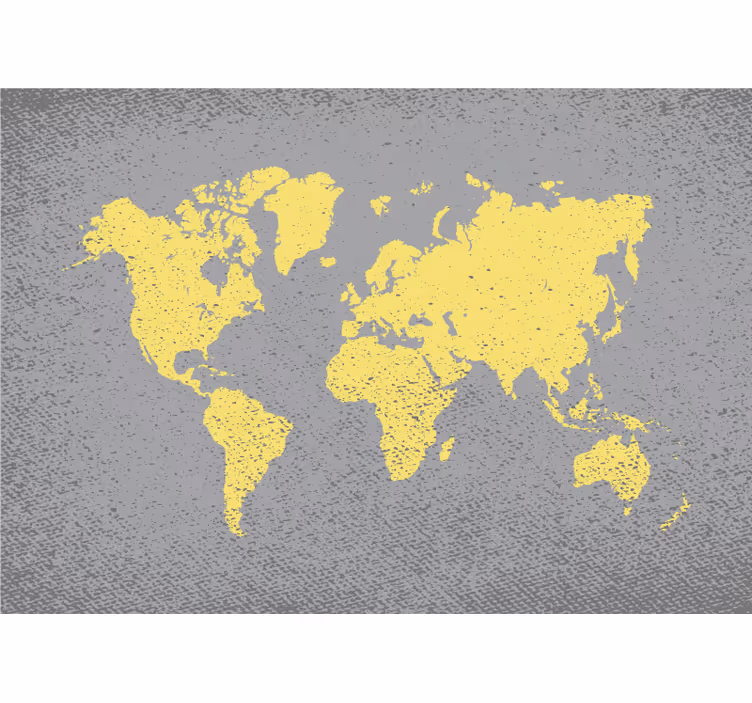 Mural de parede mapa mundial mapa mundi contornado - TenStickers