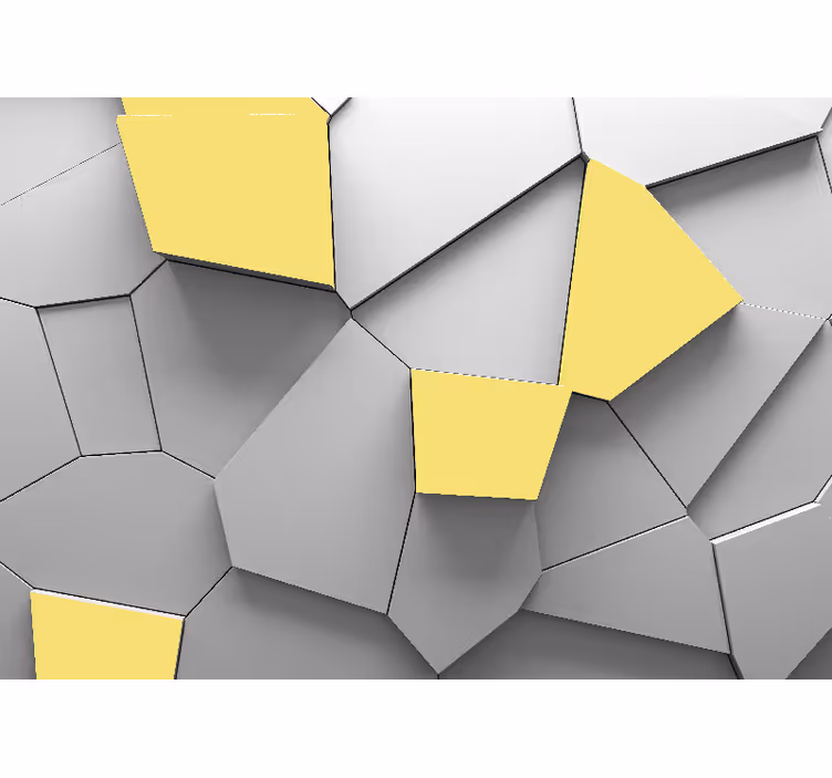 Murais de Parede 3D painéis amarelos geométricos - TenStickers